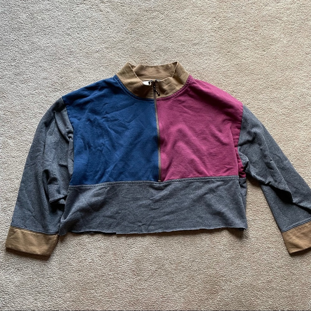 Just My Style half zip color block sweatshirt